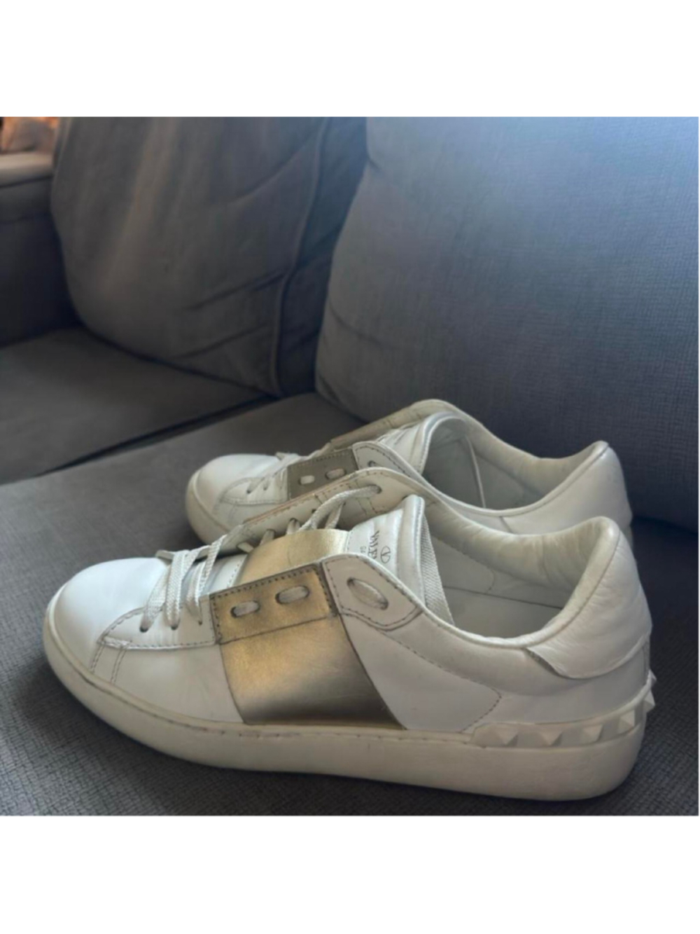 Valentino Leather Studded Accents Sneakers size 37 1/2 #valentino #luxury
